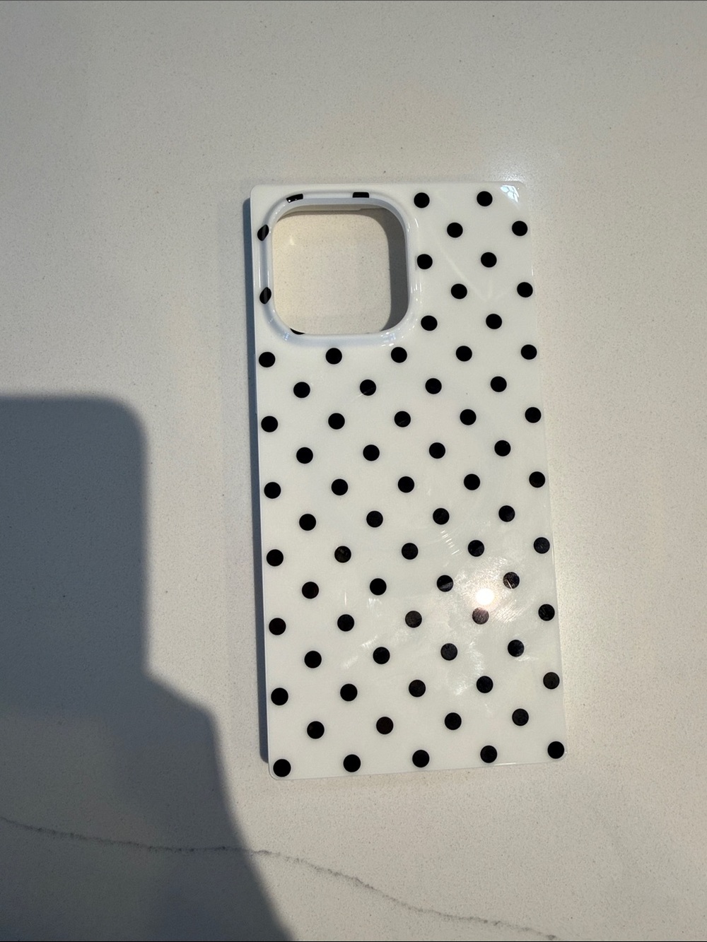 White Polka Dot Phone Case - MagSafe   I phone 16 pro max never